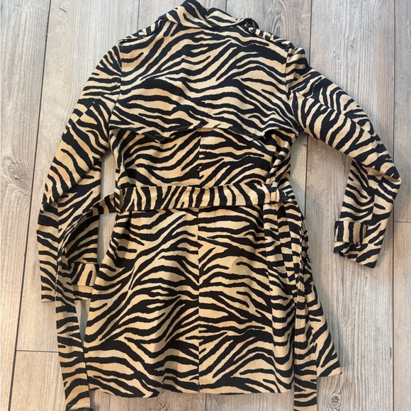 Lauren Ralph Lauren Zebra Print Belted Trench Coat Double Breasted Small - Picture 9 of 10